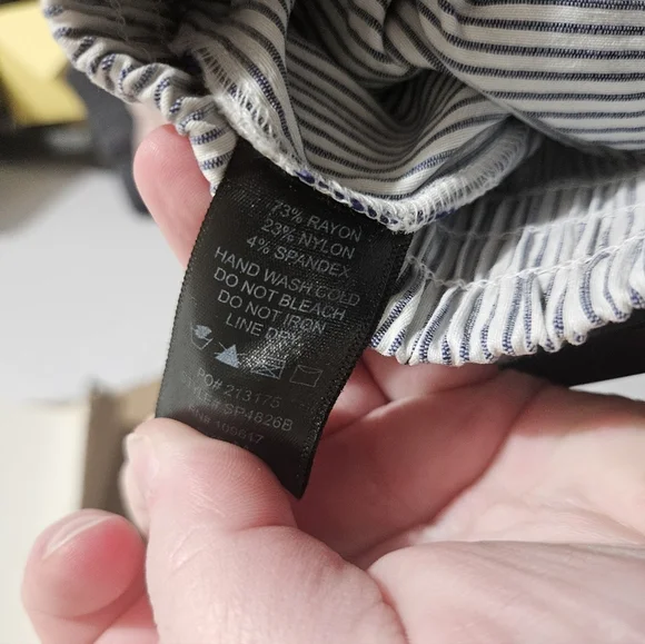 Shinestar Striped Pants Cuffed Bottom Gray/White Pull On! - Picture 3 of 7